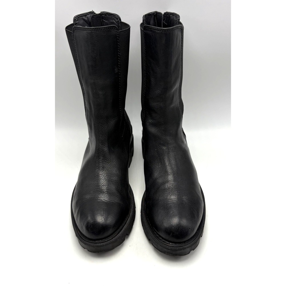 Sam Edelman Genia Chelsea Boots Womens 8.5M Black Leather Chunky Lug Sole
